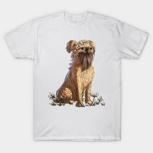 Brussels Griffon Dog in a Flower Crown T-Shirt